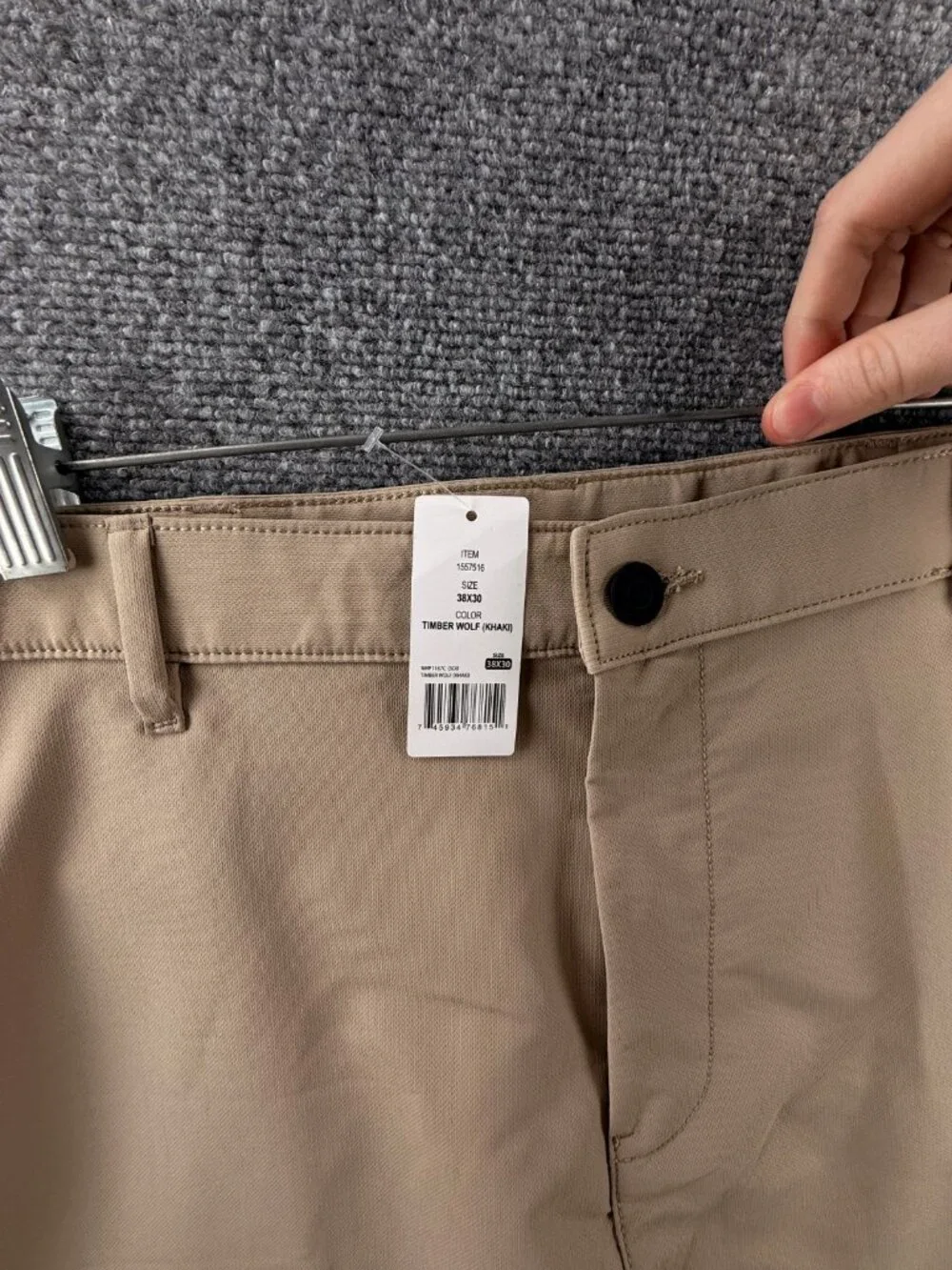 NWT Banana Republic Khaki Slim Chino Pants Flat Front Timber Wolf 38x30 Stretch